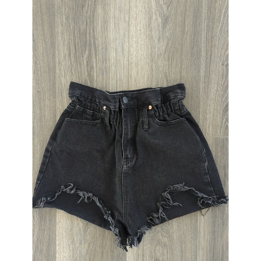 Signature8 Women's Black High Waisted Denim Shorts Size S